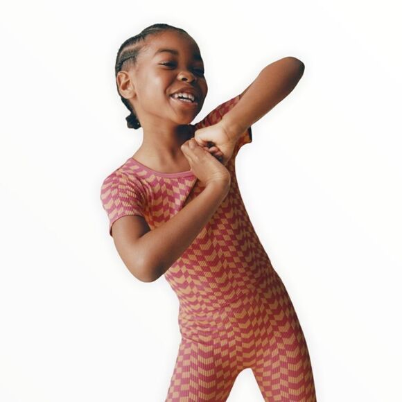 ZARA Kids | Pink | RIBBED CHECK SEAMLESS TOP - Picture 5 of 7